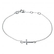 Armband aus 925 Silber - strahlendes abgerundetes Kreuz