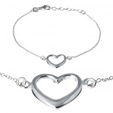 Silberarmband 925 - Armkette geschmückt mit breitem Herzen