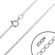 Silberne Halskette 925 - abgerundete längliche Öschen, 1,4 mm