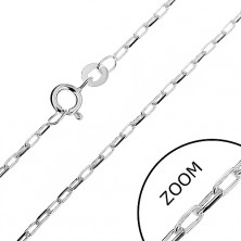 Silberne Halskette 925 - ovale Öschen, seitlich abgeschrägt, 1,6 mm