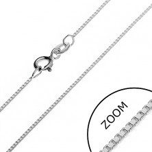 Halskette aus Silber 925 - Reihe von leeren Quadraten, 0,85 mm