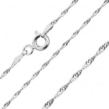 Halskette aus Silber 925 - strahlende ovale Ösen in einer Spirale, 1,1 mm