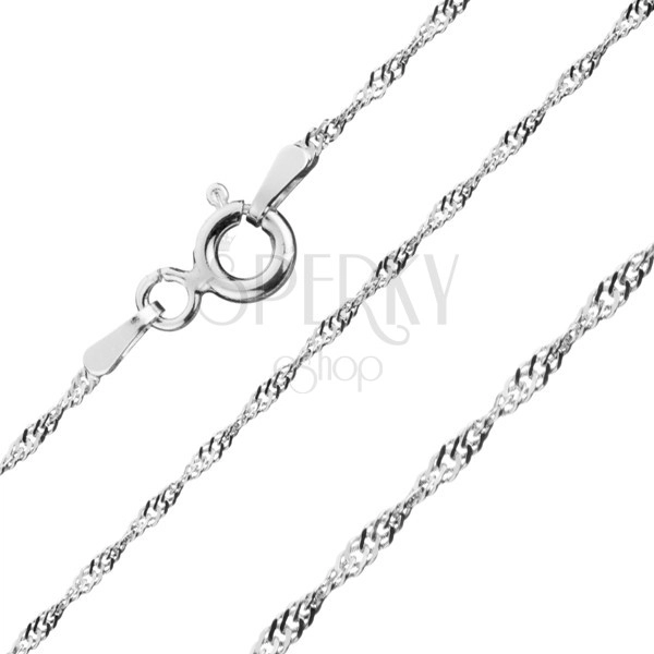 Halskette aus Silber 925 - strahlende ovale Ösen in einer Spirale, 1,1 mm