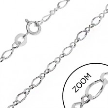 Halskette aus Silber 925 - kleine und große verdrehte Öschen, 3 mm