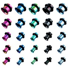 Piercing - anodisierter Titantunnel, verschiedene Farben mit Gummiband