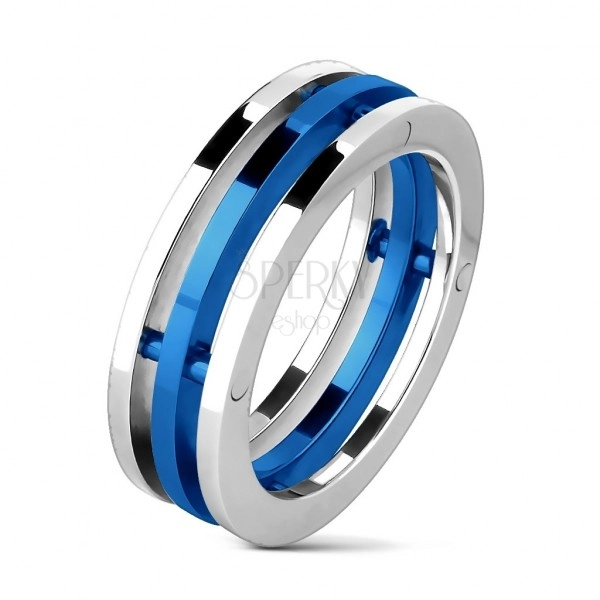 Ring aus Stahl mit zweifarbiger Ringen