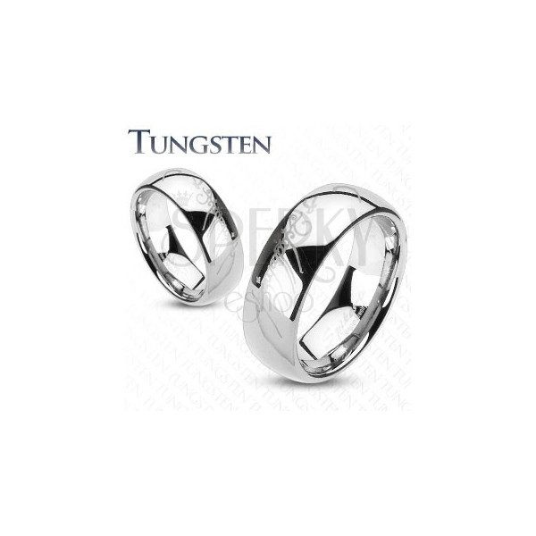 Glatter glänzender Tungsten Ring, Motiv Herr der Ringe