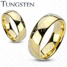 Trauring aus Tungsten in Gold - Motiv aus Herr der Ringe