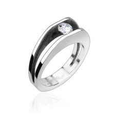 Ring für Damen aus Edelstahl besetzt mit Zirkonia, 5 mm