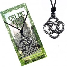 Schwarzes Halsband, keltischer Knoten - vier Schlingen