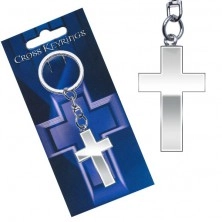 Schlüsselanhänger aus Metall - glänzendes lateinische Kreuz