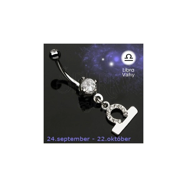 Zodiac belly button ring - Waage
