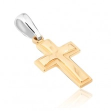 Goldanhänger - lateinisches Doppelkreuz, matt und glänzend