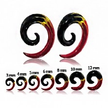 Ohrexpander - Spirale in drei Farben
