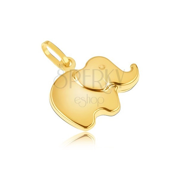 14K Gelbgoldanhänger - kleiner Elephant