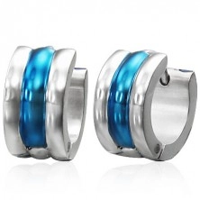 Silberne Ohrringe mit blauer Einlage