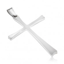 Stahlanhänger in silberner Farbe, Kreuz mit dünnen Armen