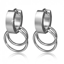 Runde Ohrringe aus Edelstahl mit zwei Ringen