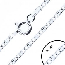 Halskette aus Silber 925, überlappende Augen in S-Form, Kettenbreite 2 mm, Kettenlänge 450 mm