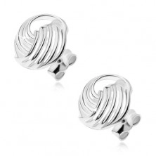 Silber 925 Ohrringe, eingedrehte Streifen aus Drahten