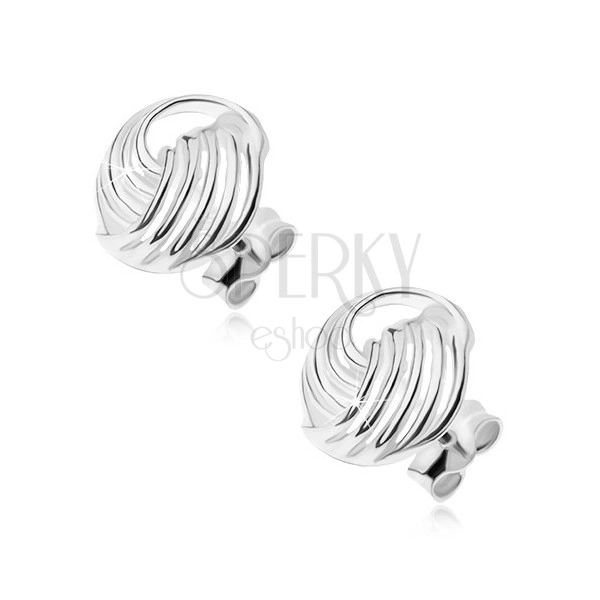 Silber 925 Ohrringe, eingedrehte Streifen aus Drahten