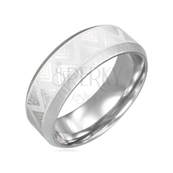 Ring aus Stahl mit Schrägkanten - Dreiecksmuster