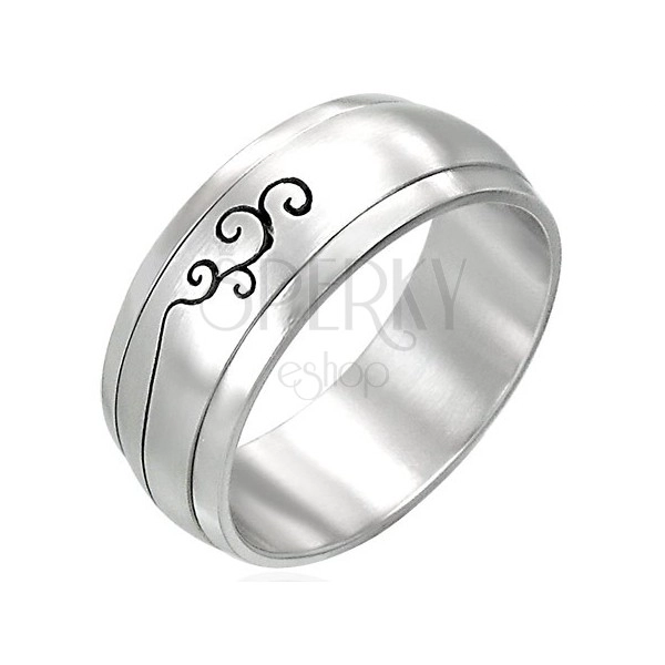 Drehbarer Ring aus Edelstahl mit Ornamenten