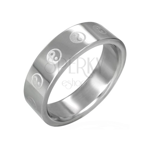 "Yin - Yang" Ring aus Stahl