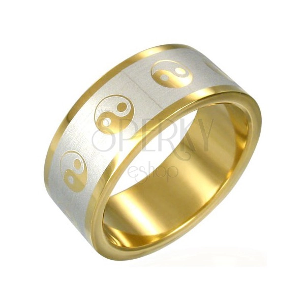 Vergoldeter Yin und Yang Ring