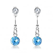 Ohrringe aus 925 Silber, Swarovski Kristalle in klar und hellblau