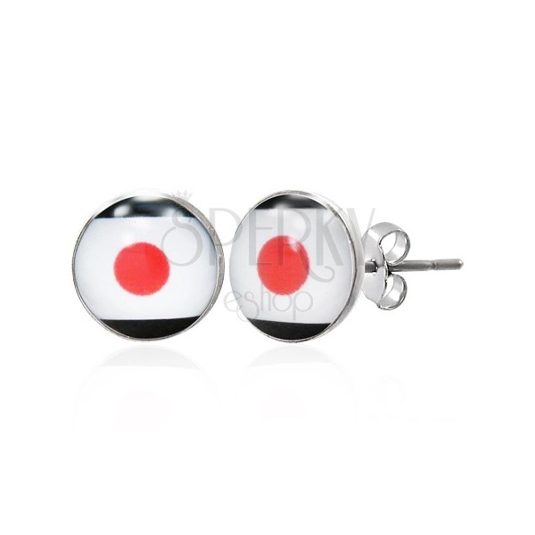 Ohrringe aus Edelstahl - japanische Flagge
