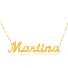 585 Goldcollier - feine glänzende Kette, glanzvolle Aufschrift Martina