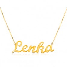 Einstellbares 14K Goldcollier mit Namen Lenka, feine glänzende Kette
