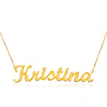 Einstellbare 14K Goldhalskette mit Namen Kristina, feines glanzvolles Kettchen