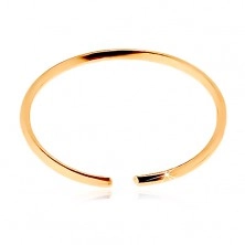 Nasenpiercing aus 14K Gelbgold - schmaler glänzender Ring mit glatter Oberfläche