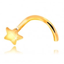 Nasenpiercing aus 14K Gelbgold - gebogen, kleiner Stern