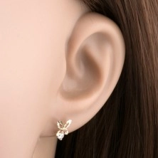 Brillant Ohrringe aus 585 Gold – glitzernder Schmetterling-Umriss, klarer Diamant