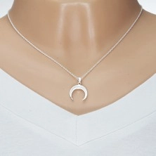 925 Silber Halskette, spiralförmige Kette, glänzende Mondsichel