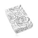 Schwarz-weiße Schachtel für ein Set oder Halskette, Rosenblüten Abdrücke