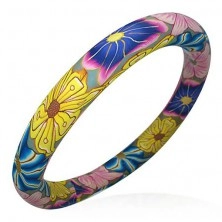 FIMO Armband mit Blumenmuster im Hippie-Stil