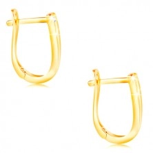 14K Gold Ohrringe - glänzende Wellen mit schmalen Ausschnitten und klarem Zirkon