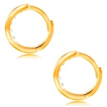 14K Gelbgold Ohrringe mit Klappverschluss - klare eckige Zirkone, Ausschnitte