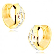 Ohrringe aus kombiniertem 585 Gold – Kreise, zwei verflochtene Linien