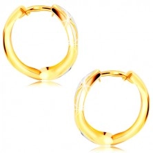 Ohrringe aus kombiniertem 585 Gold – Kreise, zwei verflochtene Linien
