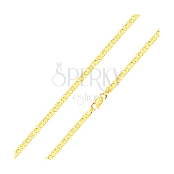 585 Gelbgold Kette – abwechselnd angebundene Glieder, 450 mm