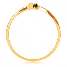Ring aus 9K Gelbgold - Herz mit runden klaren Zirkoniasteinen geschmückt