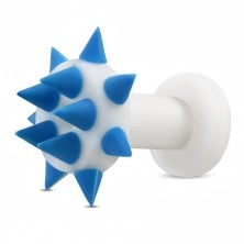 Silikon Ohr Tunnel - blaue Spitzen auf dem Kreis und Umfang
