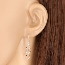 Hängende Ohrringe aus 925 Silber - glänzende Doppelspirale, Afrohaken