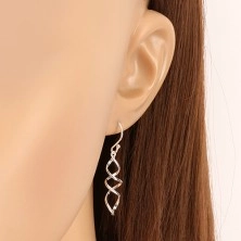 Hängende Ohrringe aus 925 Silber - glänzende Doppelspirale, Afrohaken
