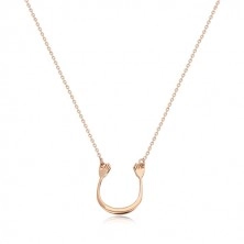 925 Silber Halskette in rosa-goldenem Farbton - glänzender Bogen und zwei Hände